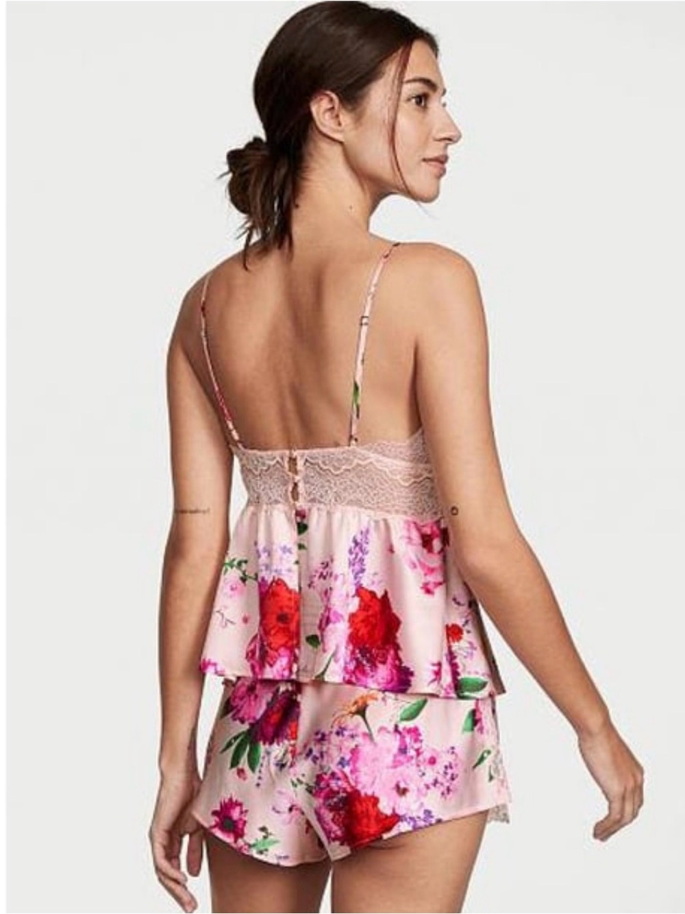 Victoria's Secret Pink Floral Lace Cami & Short Set - Picture 2 of 3